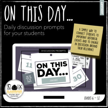 Preview of On This Day in History...January Daily Warm Up Bell Ringer Distance Learning