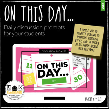 Preview of On This Day in History...July Daily Warm Up Bell Ringer Distance Learning