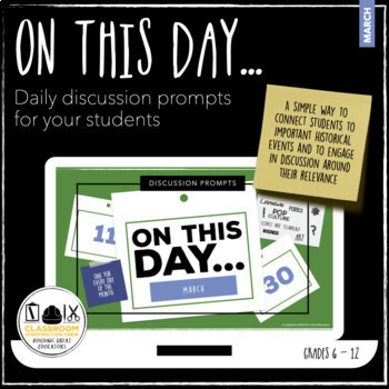 Preview of On This Day in History...March Daily Warm Up Bell Ringer Distance Learning