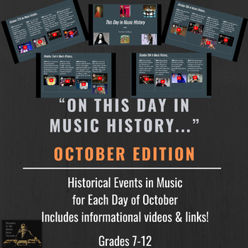 Preview of On This Day in Music History: October | Daily Music History Slides & Videos