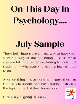 Preview of On This Day in Psychology Sample - Try before you buy!