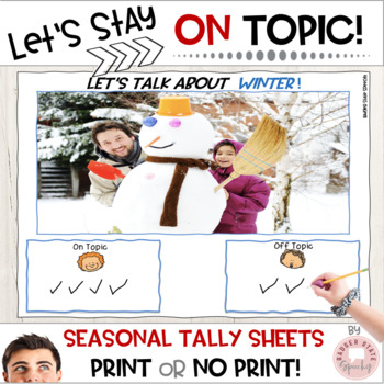 Preview of Topic Maintenance On Topic Tally Sheet  Photos Conversation Speech Therapy
