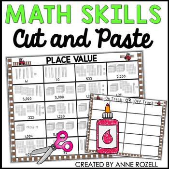 Preview of Cut and Paste Math Sorts Worksheets