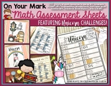 Math Assessment Activity Sheets for Student Data/ RTI