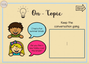 On or Off Topic Switch for Topic Maintenance No Prep Speech