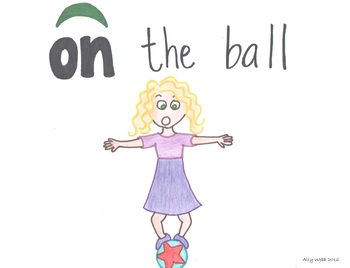 Preview of On the Ball Cartoon--Printable Montessori Preposition/Grammar/Idiom Cards