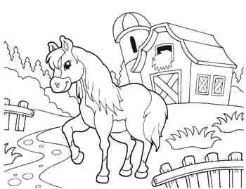horse barn coloring page