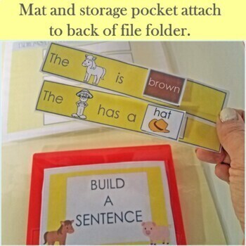On the Farm: Puzzle and Sentence Building File Folder by speech2teach