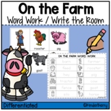 On the Farm Write the Room + Sentence Writing Activity