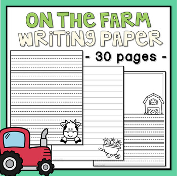 Preview of Farm Writing Paper - Primary and Secondary Lined