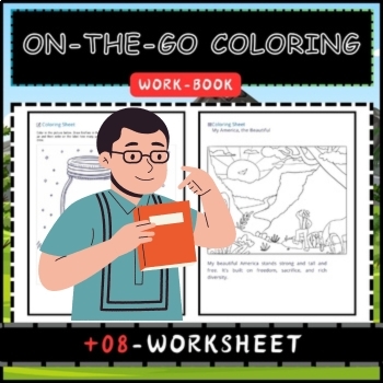 Preview of On-the-Go Coloring activities book for kids