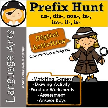 Preview of Prefix Hunt (un-, dis-, non-, in-, im-, il-, ir-)/CCSS 3rd-5th/Digital Activity