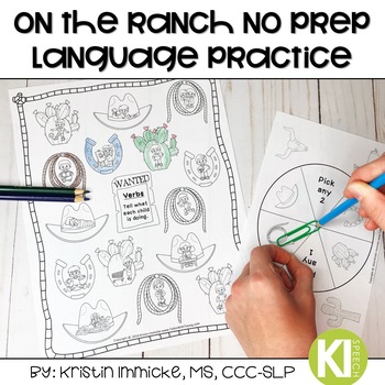 Preview of On the Ranch No Prep Language Practice