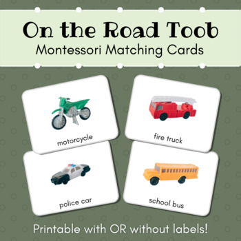 Preview of On the Road Montessori Matching Cards (SafariLtd Toob)