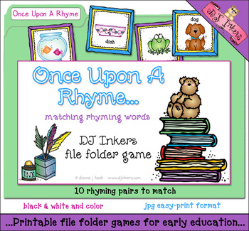 Preview of Once Upon A Rhyme File Folder Game - 10 Rhyming Pairs Match