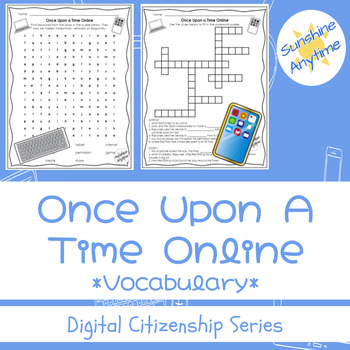 Preview of Once Upon a Time Online: Vocabulary Word Search/Crossword Puzzle