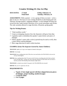 Preview of One-Act Play: Creative Writing Unit for Groups or Individual Students