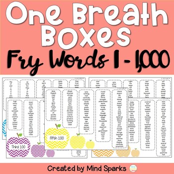 Preview of One Breath Boxes (Fry Instant Sight Words)