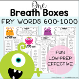 One Breath Boxes - Fry Words 600-1000
