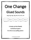One Change Glued Sounds (ang, ong, ing, ung, ank, onk, ink, unk)