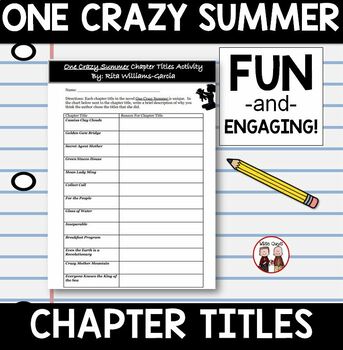 one crazy summer book chapters