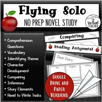 Preview of Flying Solo - Novel Study (Book Club) - Online/Digital + Paper Versions