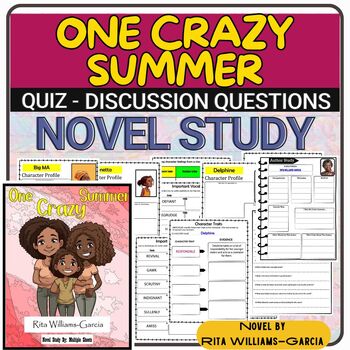 Preview of One Crazy Summer Novel Study Unit Plan Quiz, Discussion Prompts...