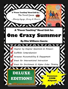 Preview of One Crazy Summer Novel Unit--Deluxe Edition