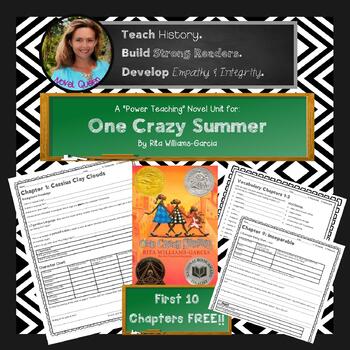 Preview of One Crazy Summer Novel Unit Free