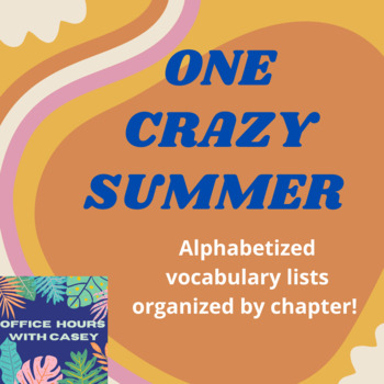 Preview of One Crazy Summer Vocabulary List