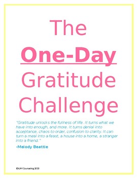 Preview of One-Day Gratitude Challenge