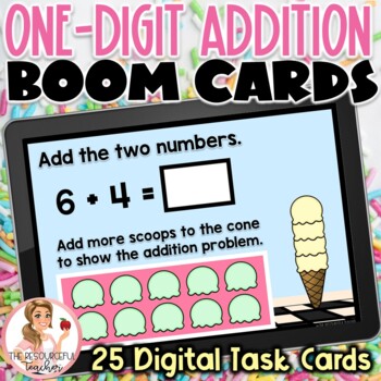 Preview of One-Digit Addition BOOM Cards | Digital Task Cards