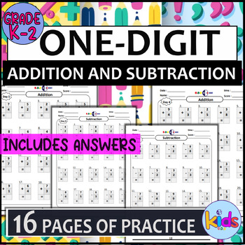 Preview of One-Digit Addition and Subtraction Worksheets-Single digit Practice