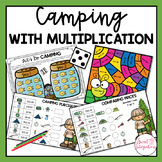 One-Digit Multiplication Practice Problems - Camping Theme