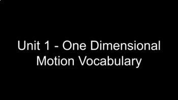 Preview of One Dimensional Motion Vocabulary