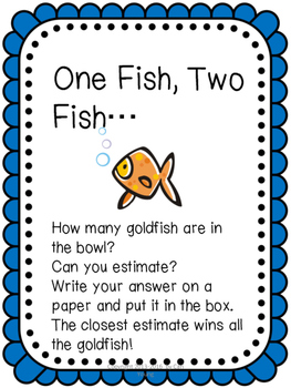 One Fish Two Fish Estimation Center by Library Learners by Cari White