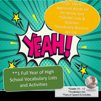 Preview of One Full Year of High School Vocabulary Lists & Activities