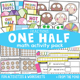 One Half Fractions Math Activity Pack