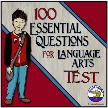 Preview of 100 Essential Questions - Language Arts TEST Final Exam - Print or Easel Digital