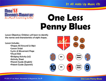 Preview of One Less Penny Blues Song (Mp3) and Lesson Materials & Activities