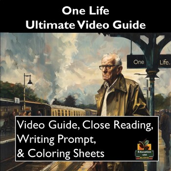 Preview of One Life Movie Guide Activities: Worksheets, Close Reading, Coloring, & More!