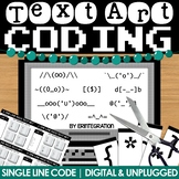 One Line & Unplugged Coding with ASCII Text Art Task Cards