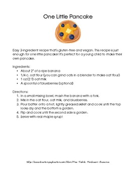 Preview of One Little Pancake- easy gluten-free vegan recipe