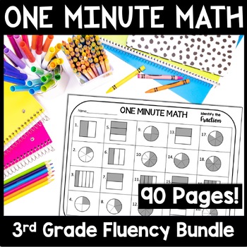 Preview of One Minute 3rd Grade Math Fact Fluency Drills, Daily Mental Math Worksheets