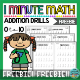 One Minute Math Addition Fact Drills 0-10 FREEBIE