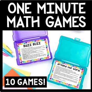 Preview of One Minute Mental Math Games No Prep, Math Fact Fluency Games, Minute Math