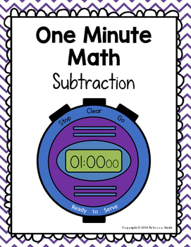 Preview of One Minute Math: Subtraction 1 - 10 {Growing set} Timed Math Problems