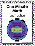 One Minute Math: Subtraction 1 - 10 {Growing set} Timed Ma