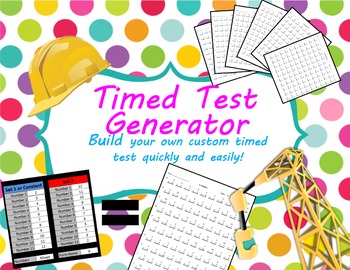 Preview of One Minute Timed Test and Worksheet Generator