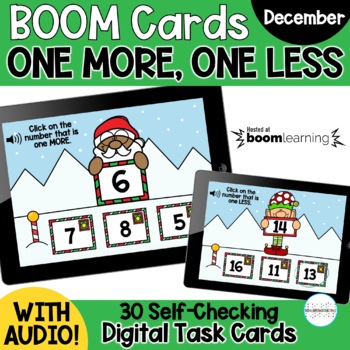 Preview of One More, One Less Math Boom Cards | Digital Task Cards | Distance Learning